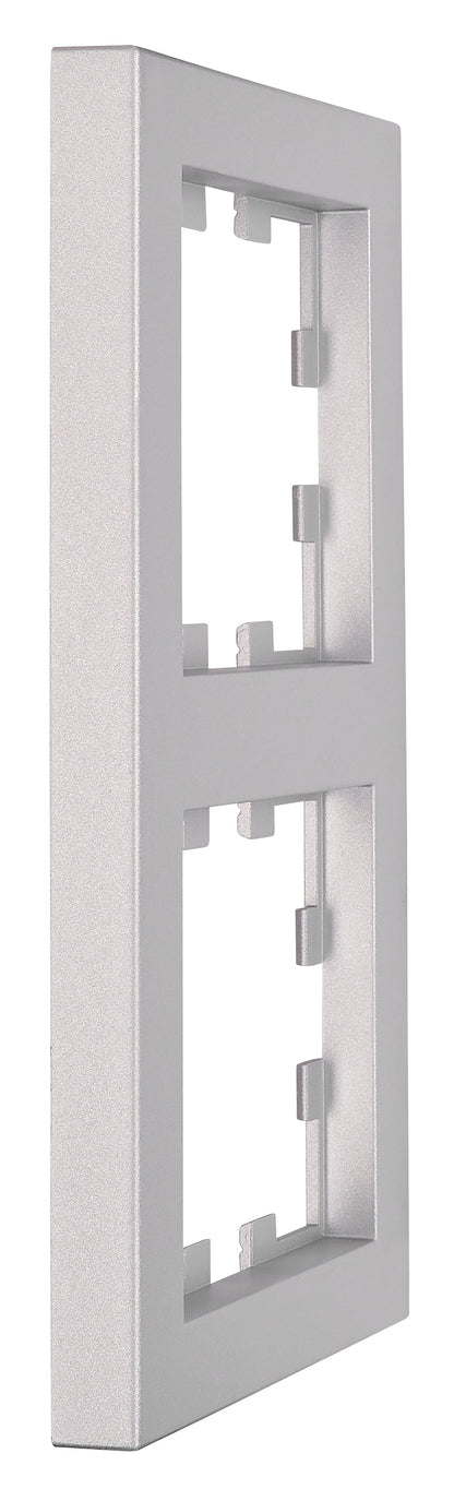 Ramă 2 aparate, Design CUBIC, argintie