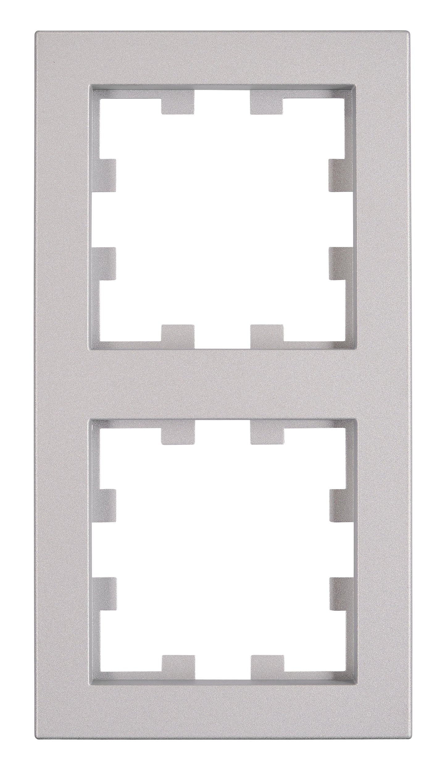 Ramă 2 aparate, Design CUBIC, argintie
