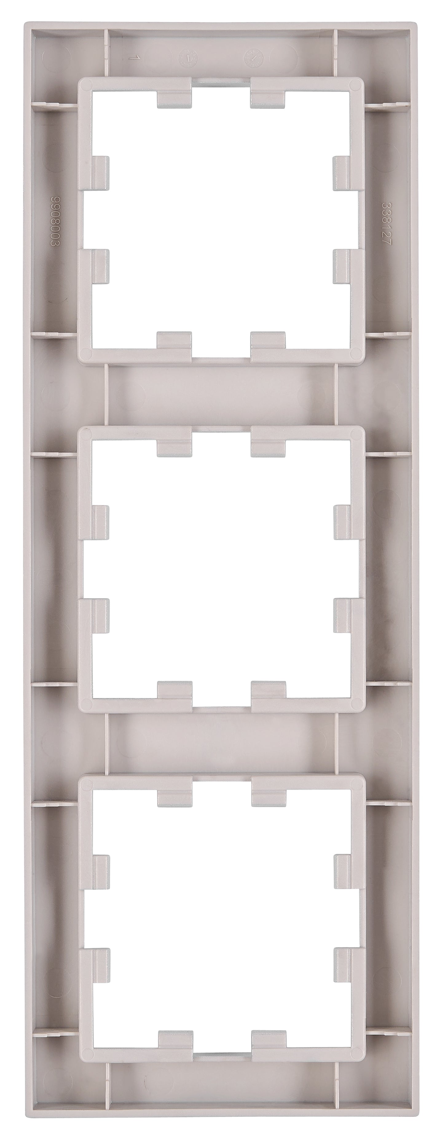 Ramă 3 aparate, Design CUBIC, argintie