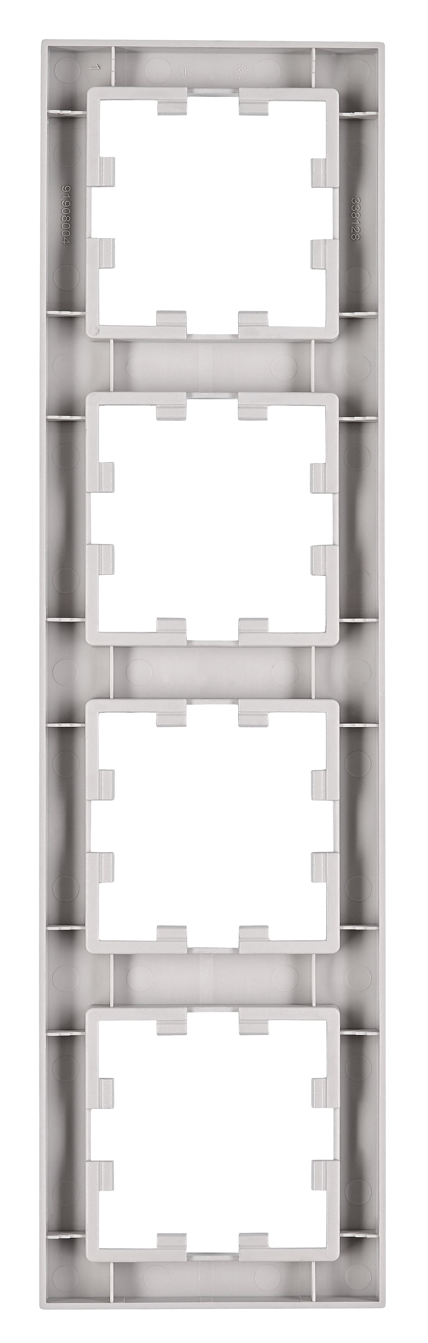 Ramă 4 aparate, Design CUBIC, argintie