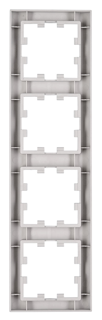Ramă 4 aparate, Design CUBIC, argintie