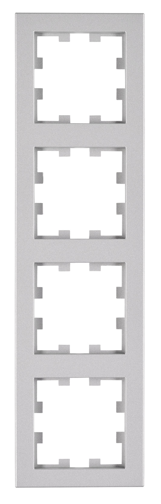 Ramă 4 aparate, Design CUBIC, argintie