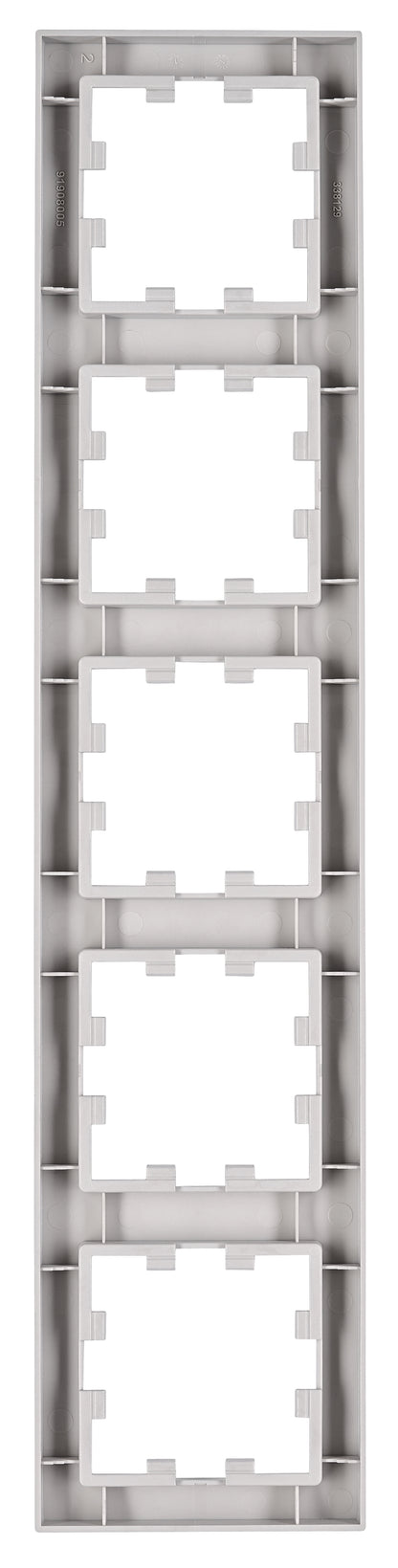 Ramă 5 aparate, Design CUBIC, argintie