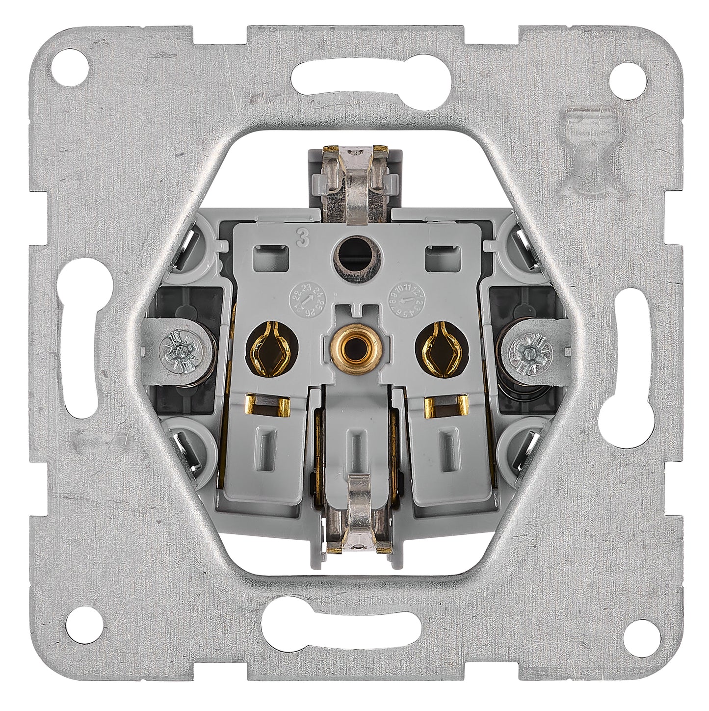 Socket with title block, safety shutter, black