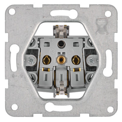 Socket with title block, safety shutter, black