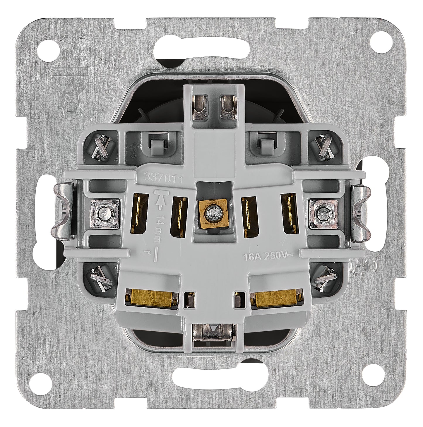 Socket with title block, safety shutter, black