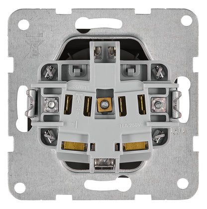 Socket with title block, safety shutter, black
