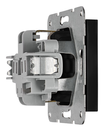 Socket with title block, safety shutter, black