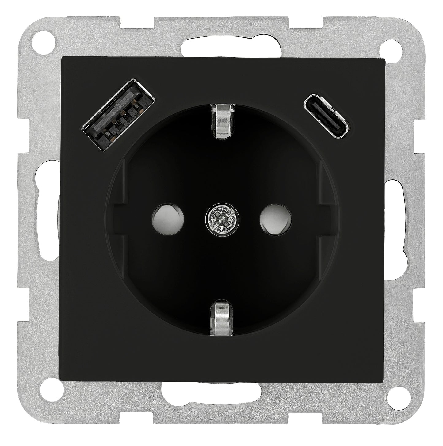 Insert priză USB A+C, 2.1A, negru