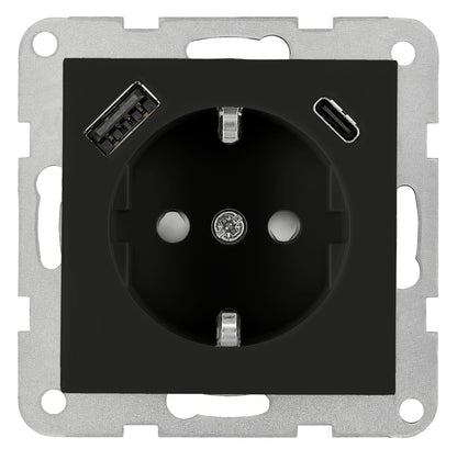 Insert priză USB A+C, 2.1A, negru