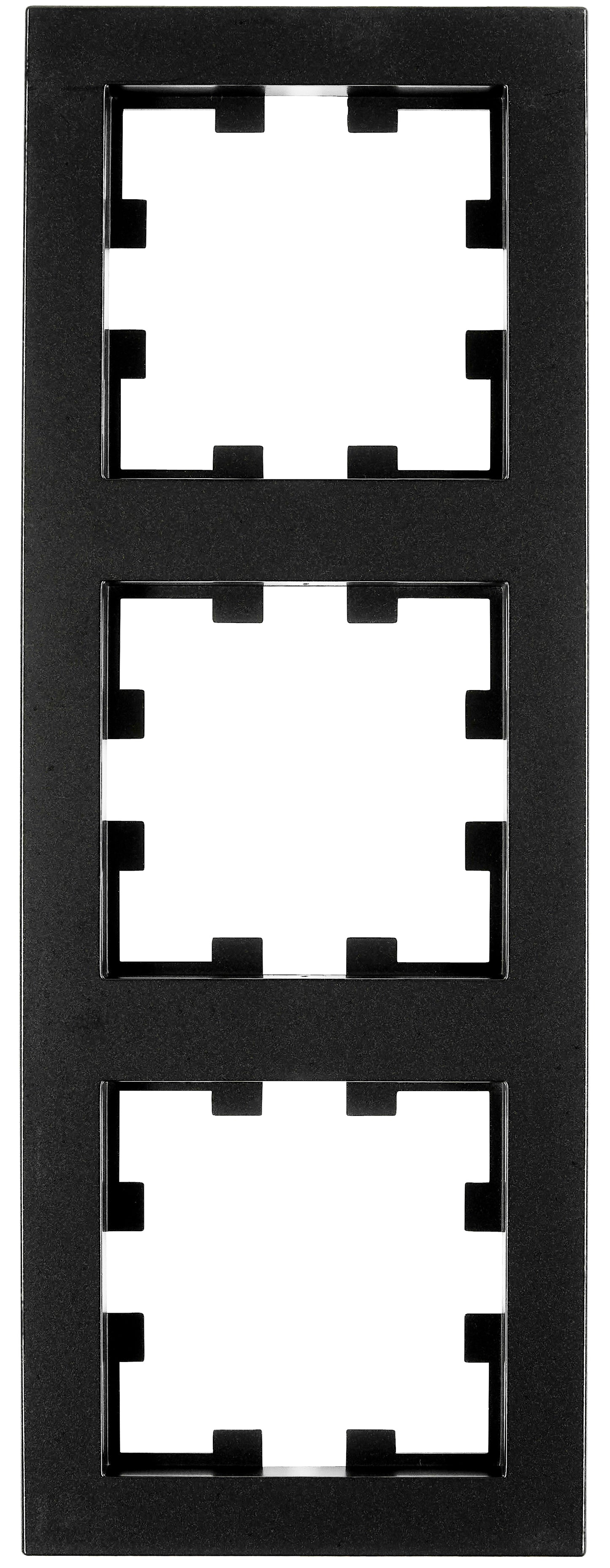 Ramă 3 aparate, CUBIC, negru