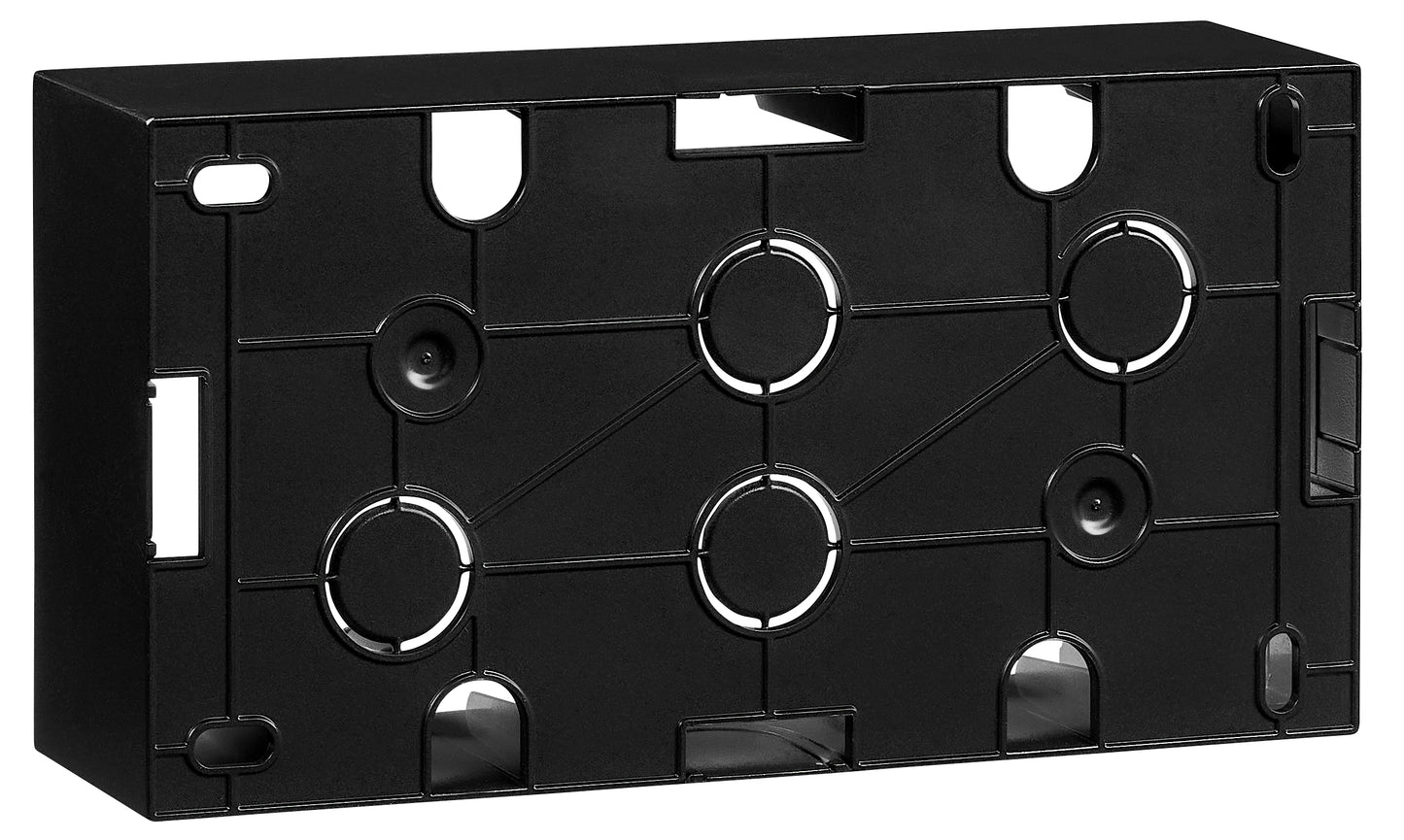 Two gang wall mounting housing, black