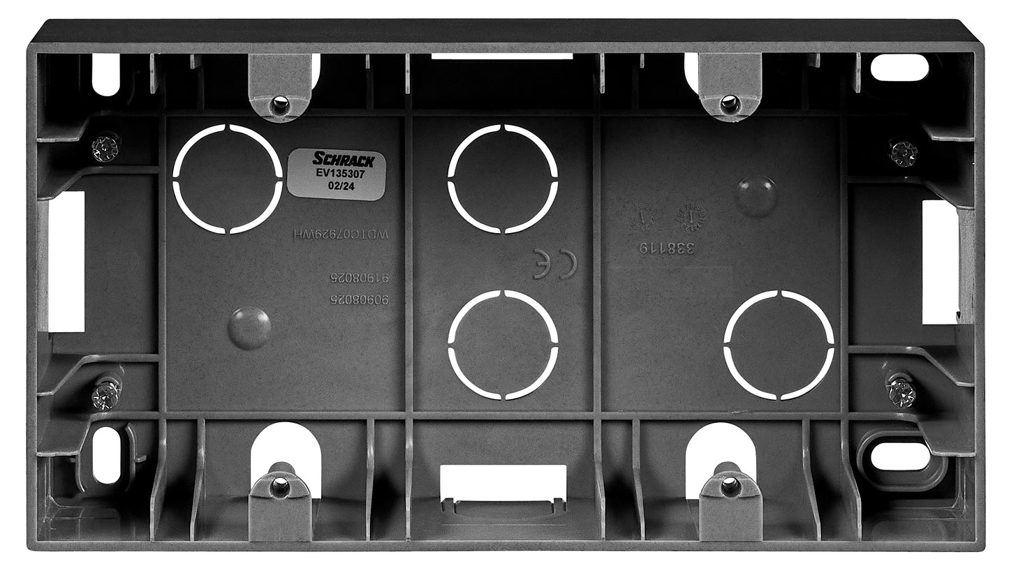 Two gang wall mounting housing, black