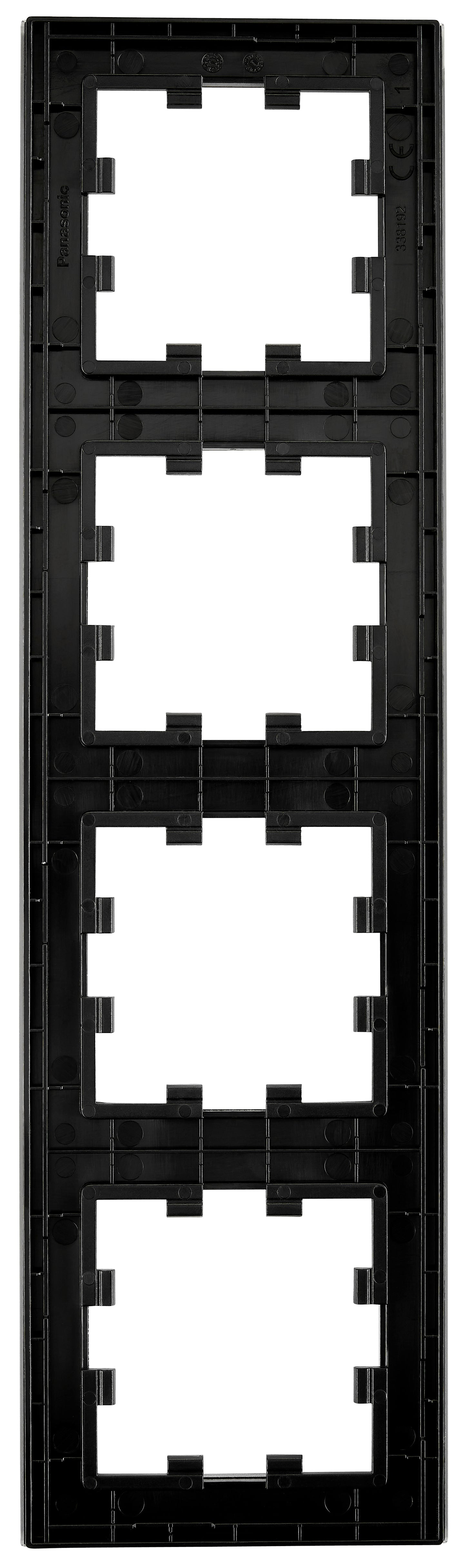 Ramă patru module, sticlă neagră