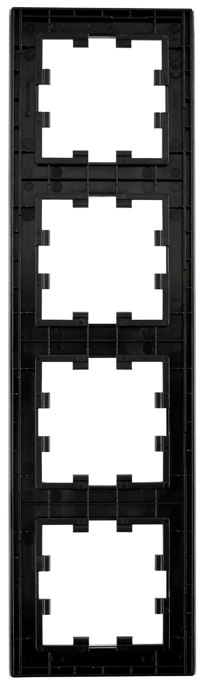 Ramă patru module, sticlă neagră
