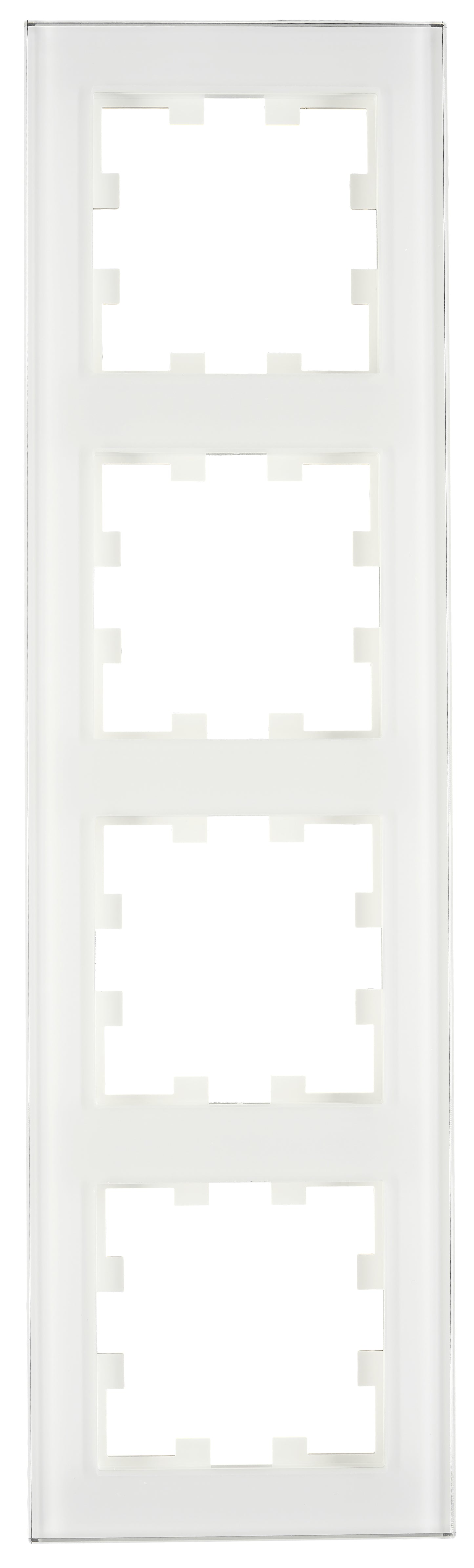 Ramă patru module, sticlă albă