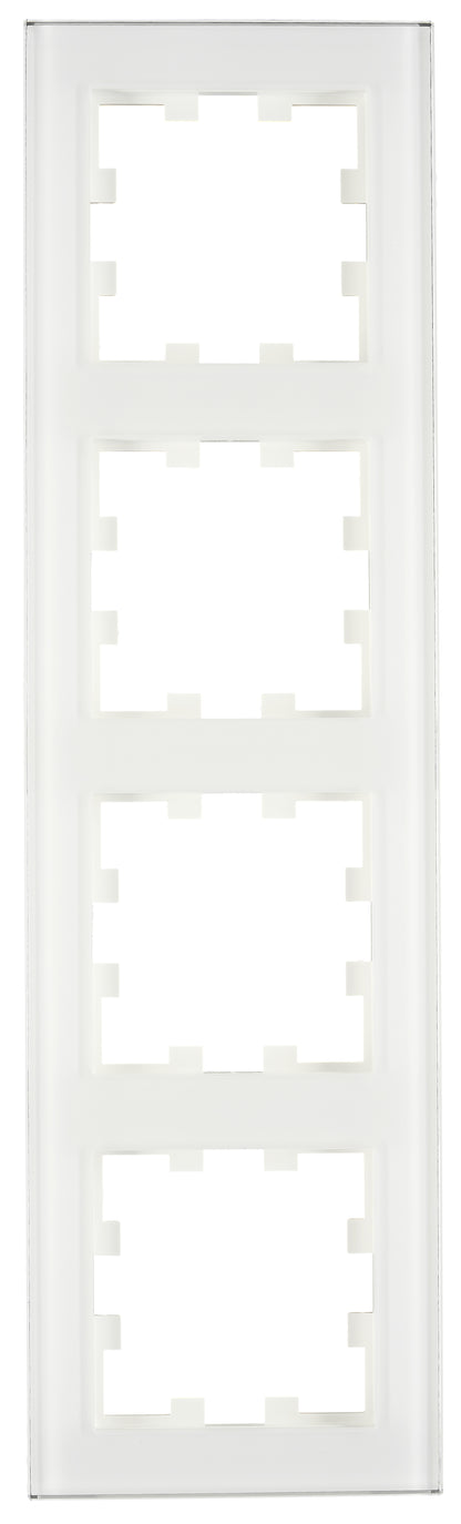 Ramă patru module, sticlă albă