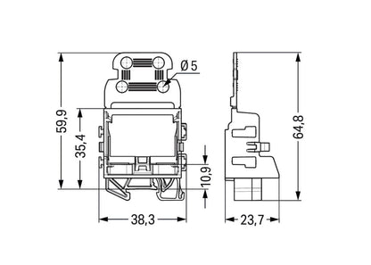 Wago Mounting adapter for TS 15, white