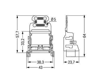 Wago Mounting adapter for TS 35, blue