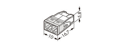 Conector doză Wago push 2x 0.5-2.5mm²
