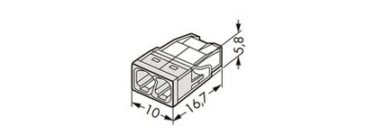 Conector doză Wago push 2x 0.5-2.5mm²