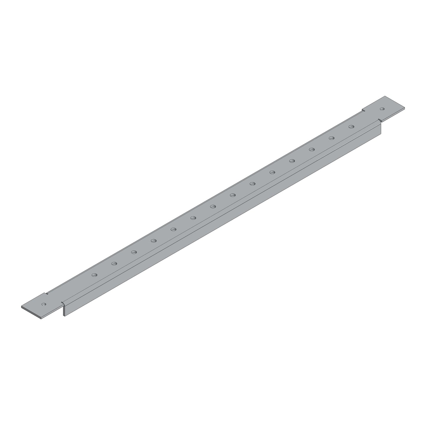 Șină perforată pentru sistem de 60 mm în dulap lățime 2
