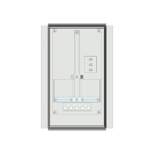 Meter box insert 1-row, 1 meter board / 9 Modul heights