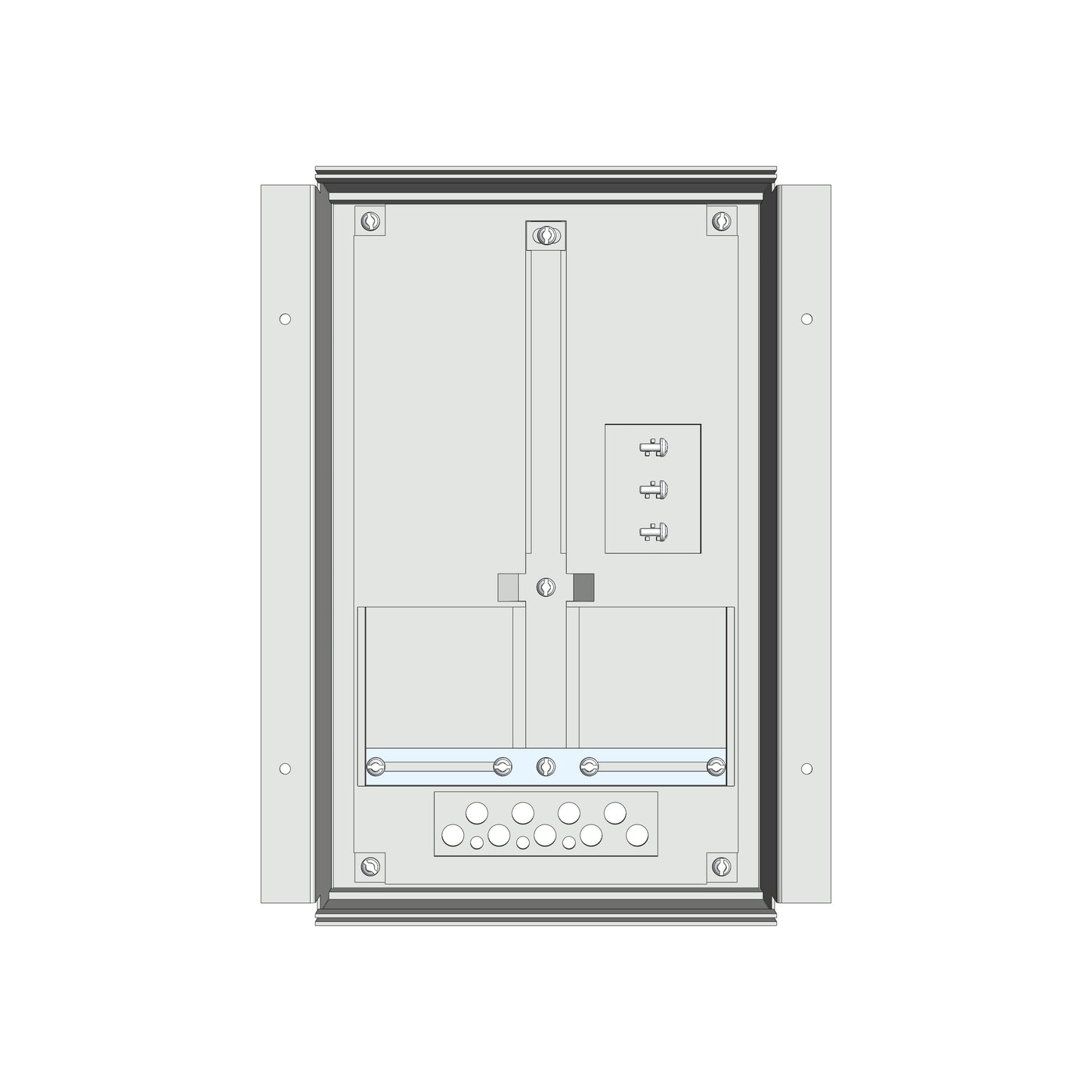Meter box insert 1-row, 1 meter board / 8 Modul heights