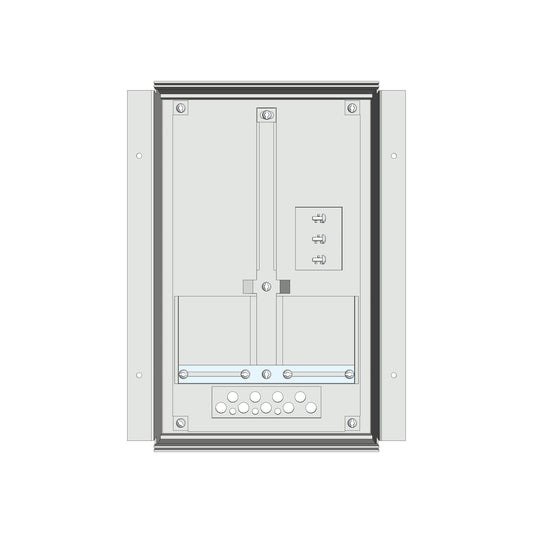 Meter box insert 1-row, 1 meter board / 8 Modul heights