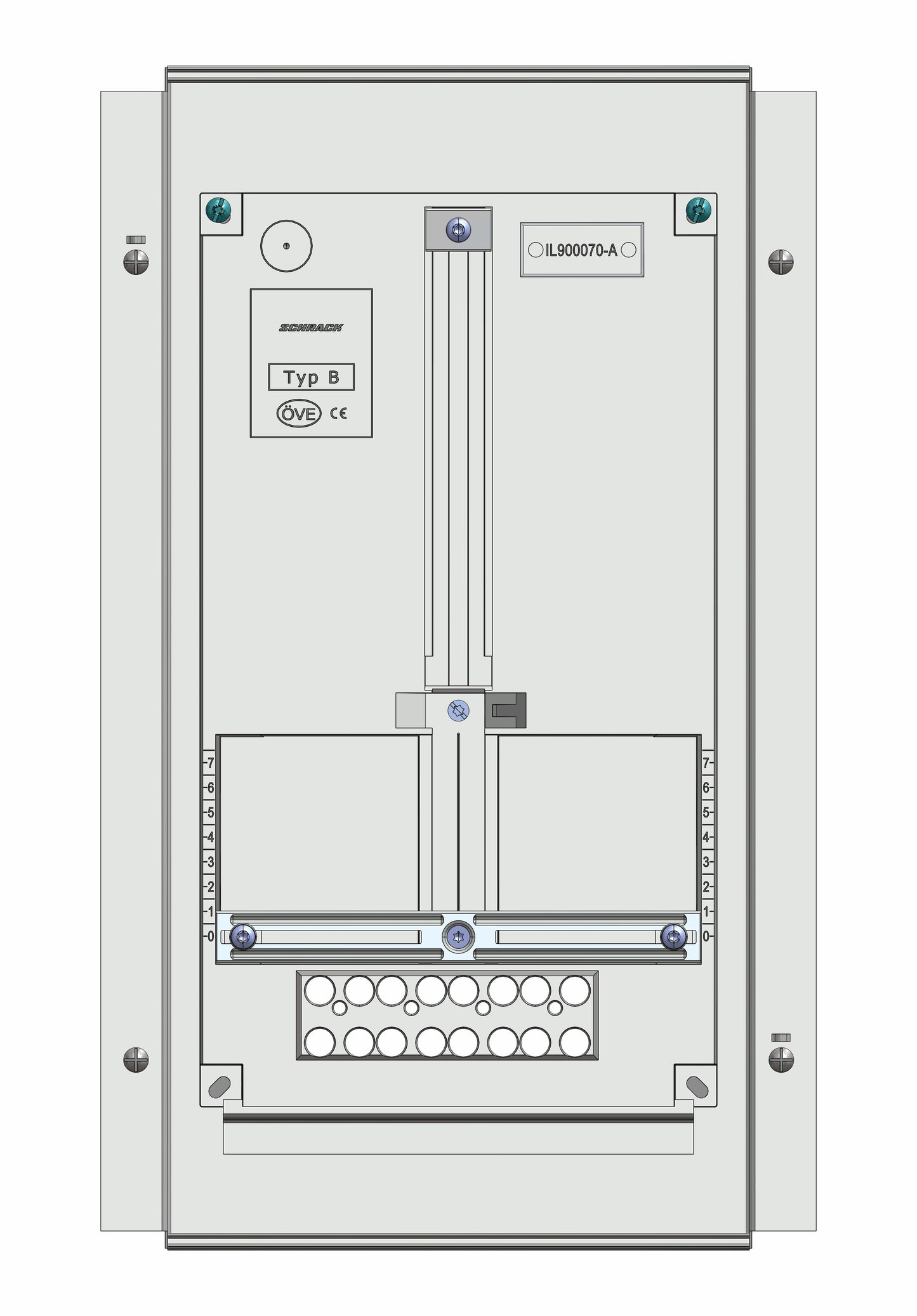 Meter box insert 1-row, 1 meter board / 10 Modul heights