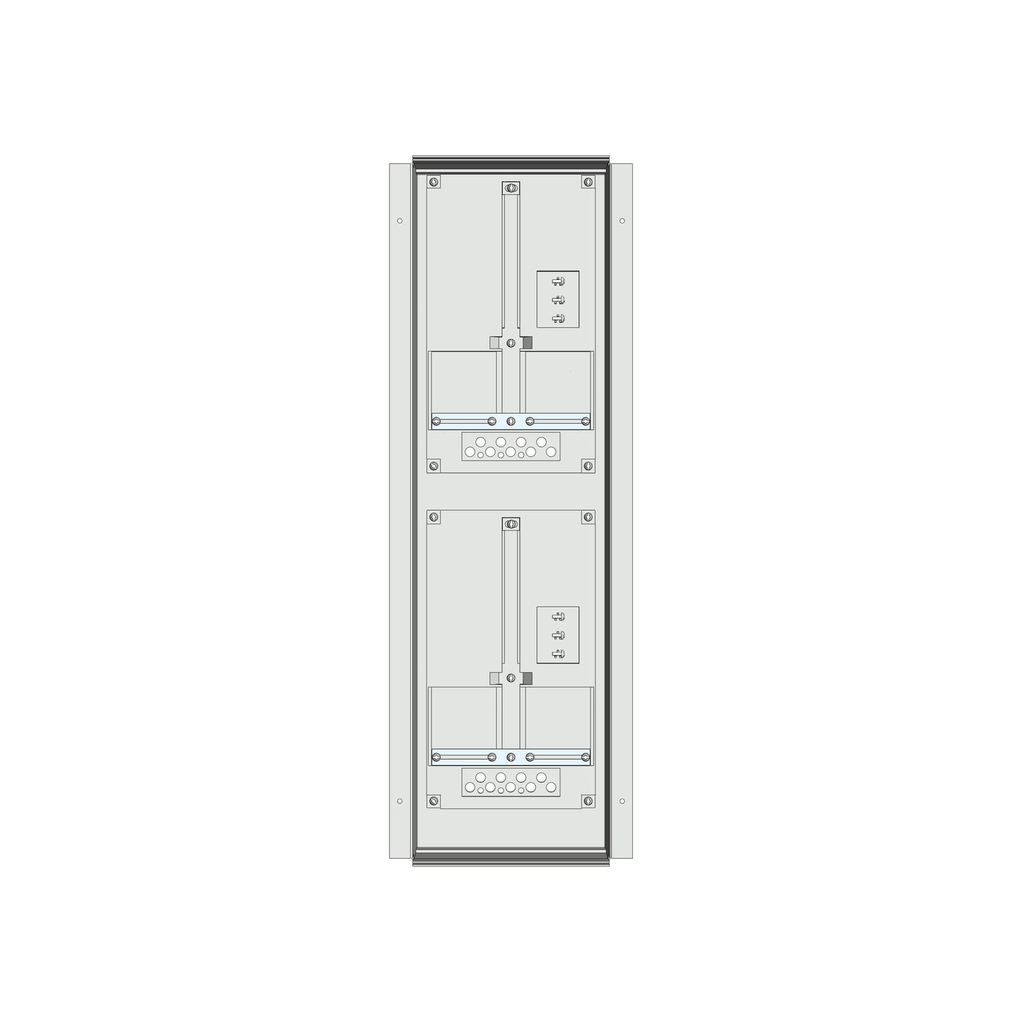 Meter box insert 2-rows, 2 meter boards / 18 Modul heights