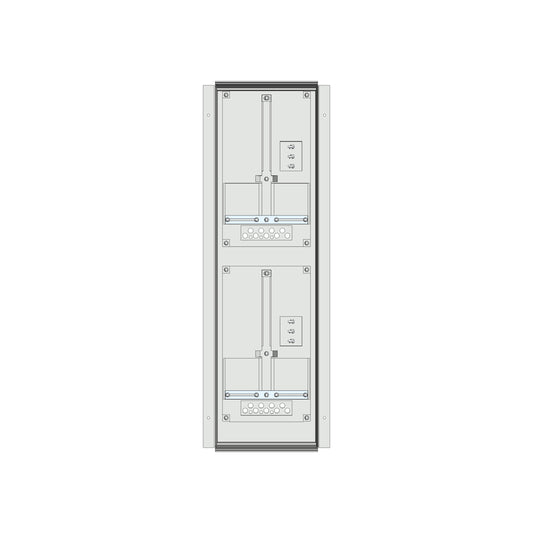 Meter box insert 2-rows, 2 meter boards / 18 Modul heights