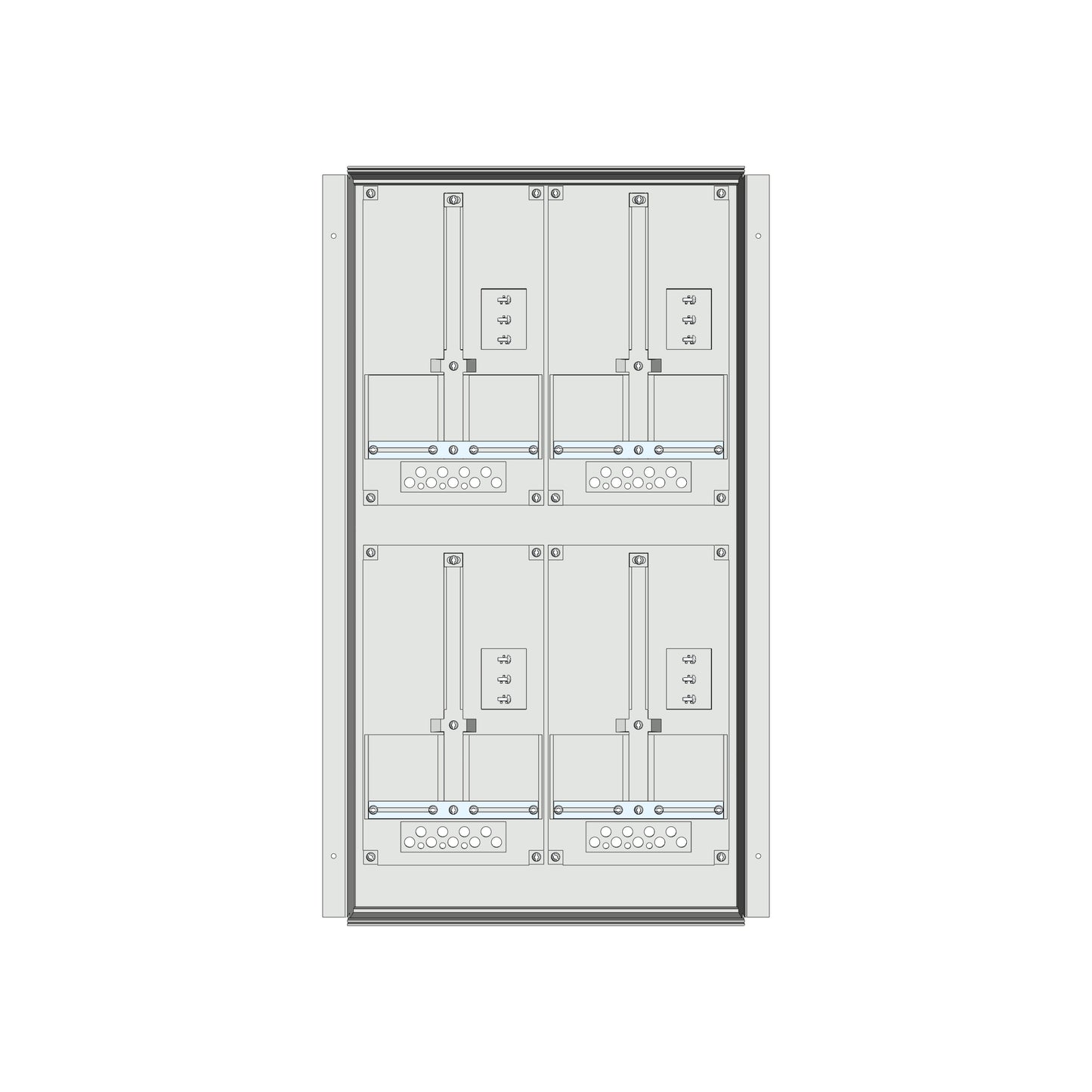 Meter box insert 2-rows, 4 meter boards / 18 Modul heights
