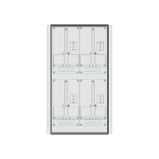 Meter box insert 2-rows, 4 meter boards / 18 Modul heights