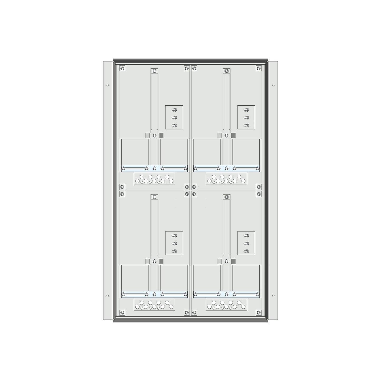 Meter box insert 2-rows, 4 meter boards / 16 Modul heights