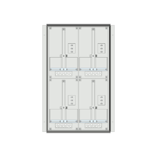Meter box insert 2-rows, 4 meter boards / 16 Modul heights