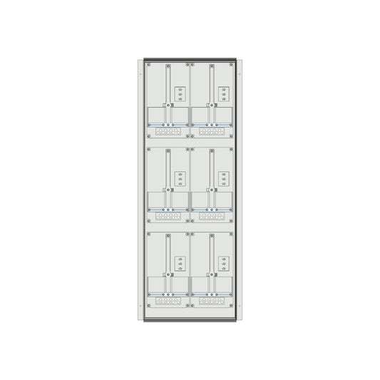 Meter box insert 3-rows, 6 meter boards / 27 Modul heights
