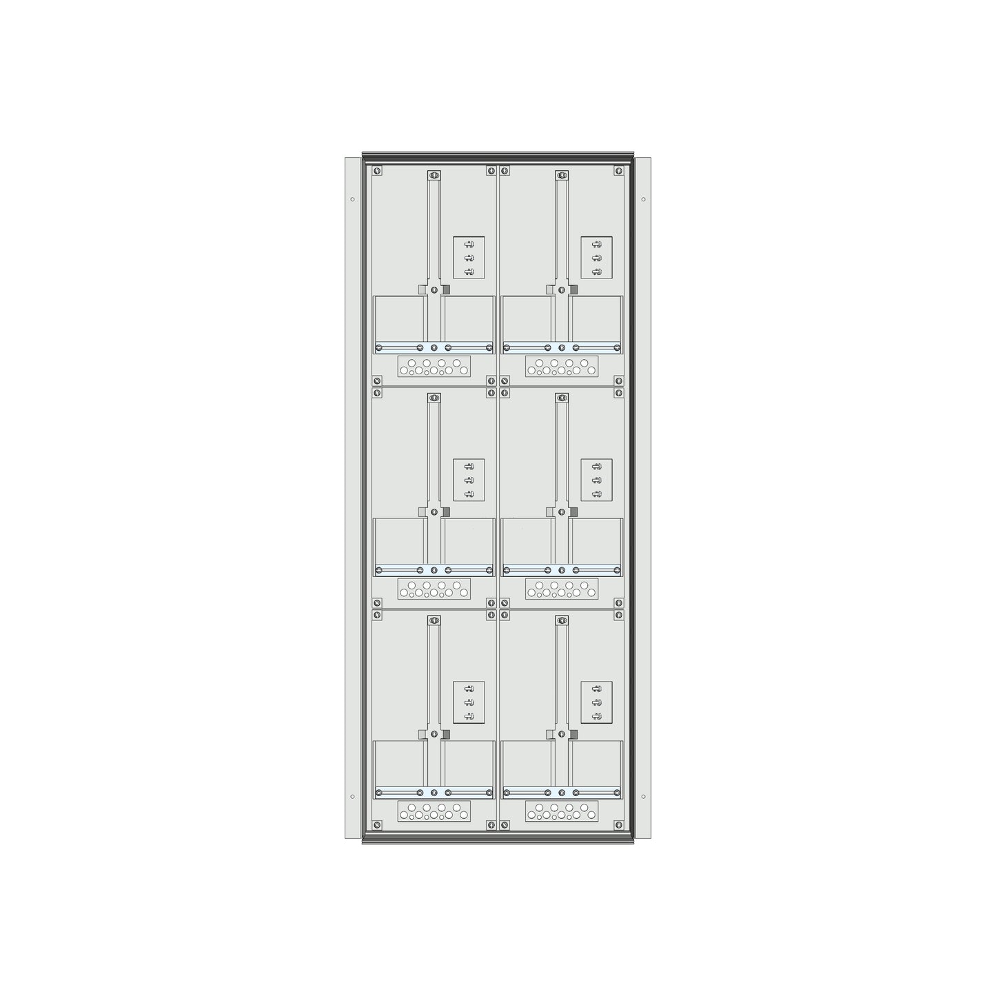 Meter box insert 3-rows, 6 meter boards / 24 Modul heights