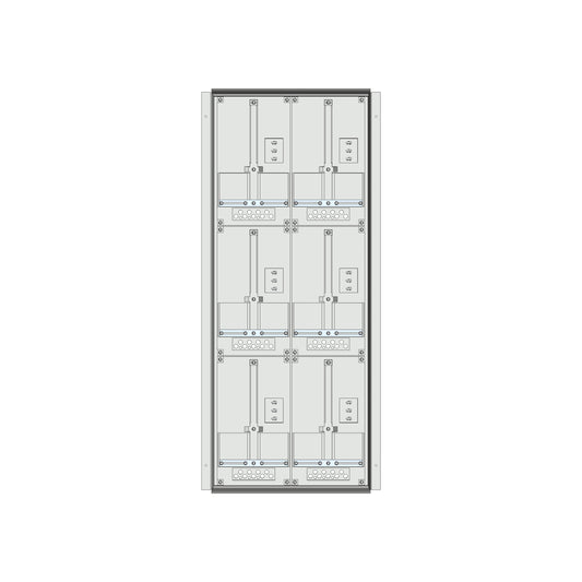 Meter box insert 3-rows, 6 meter boards / 24 Modul heights