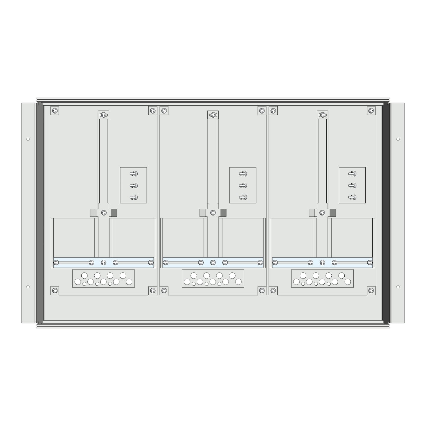 Meter box insert 1-row, 3 meter boards / 9 Modul heights