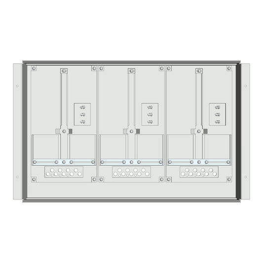 Meter box insert 1-row, 3 meter boards / 9 Modul heights