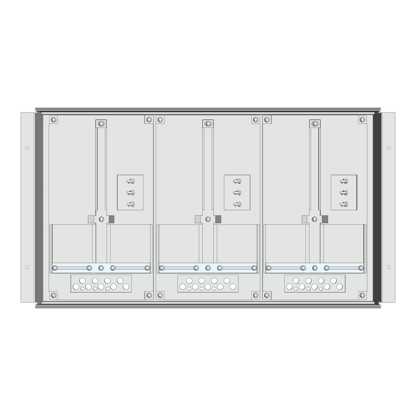 Meter box insert 1-row, 3 meter boards / 8 Modul heights