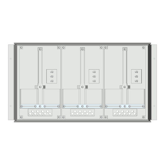 Meter box insert 1-row, 3 meter boards / 8 Modul heights