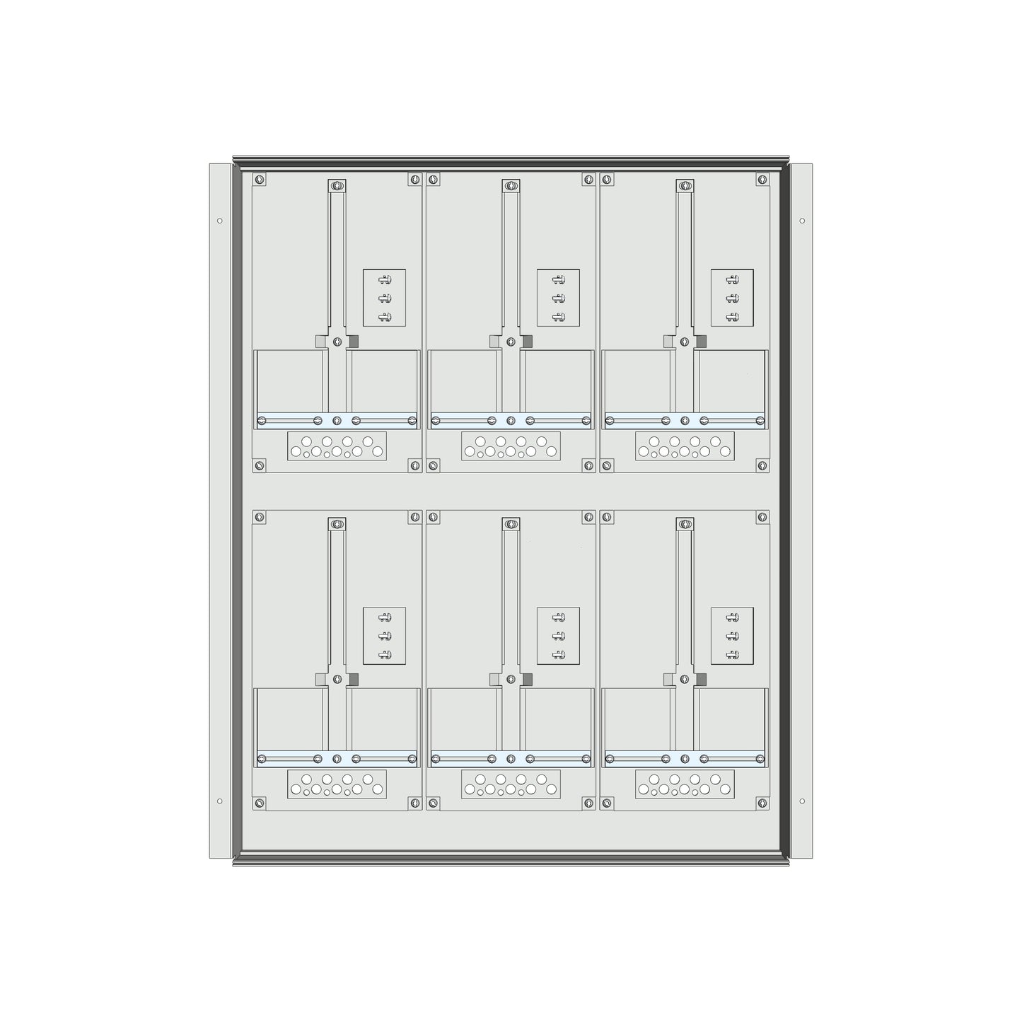 Meter box insert 2-rows, 6 meter boards / 18 Modul heights
