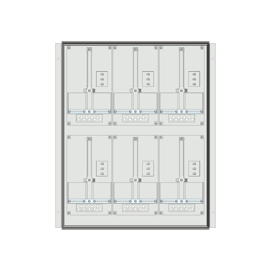 Meter box insert 2-rows, 6 meter boards / 18 Modul heights