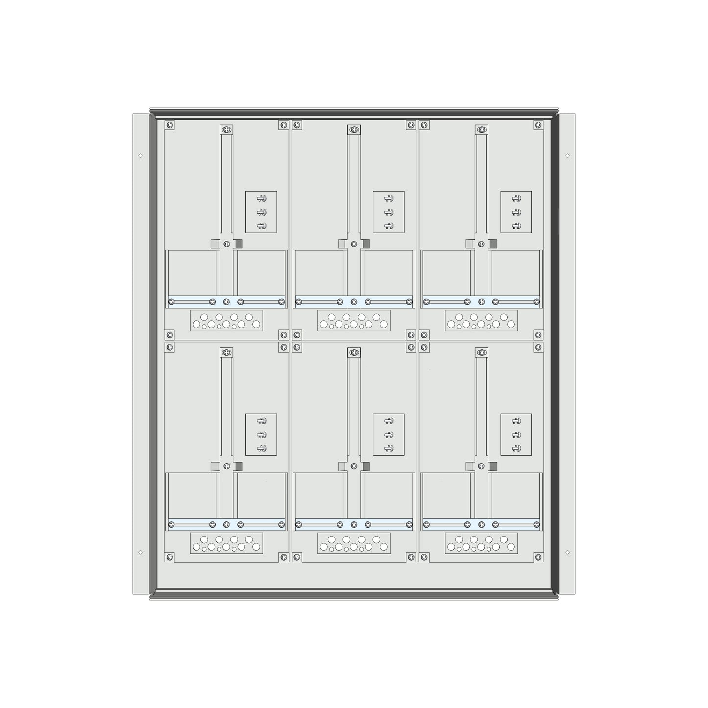 Meter box insert 2-rows, 6 meter boards / 17 Modul heights