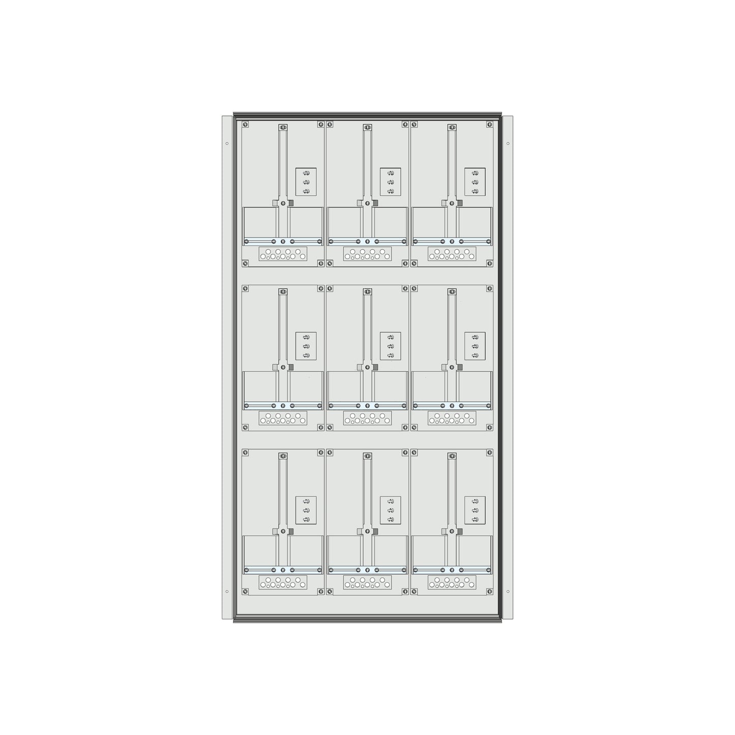 Meter box insert 3-rows, 9 meter boards / 27 Modul heights
