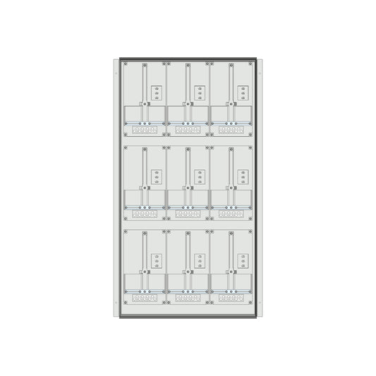 Meter box insert 3-rows, 9 meter boards / 27 Modul heights