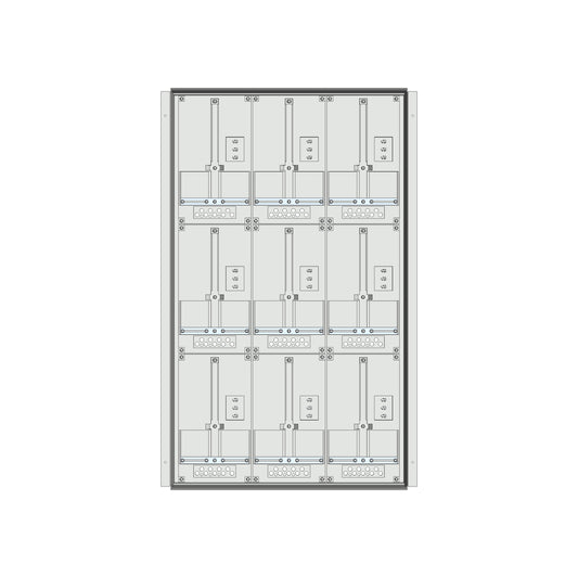 Meter box insert 3-rows, 9 meter boards / 24 Modul heights