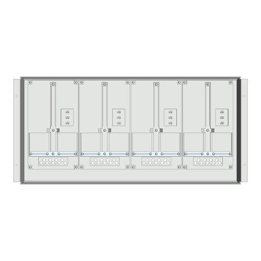 Meter box insert 1-row, 4 meter boards / 9 Modul heights